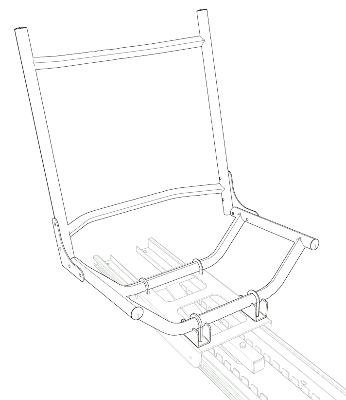 Vue 3D d'un siège sur le châssis